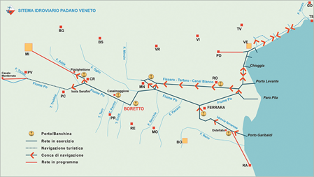 Sistema Idroviario Padano Veneto fonte ARNI 2010